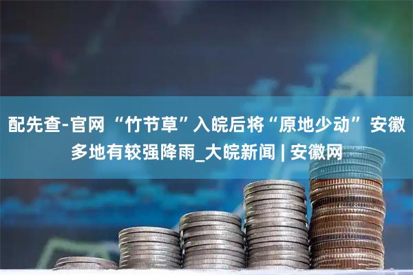 配先查-官网 “竹节草”入皖后将“原地少动” 安徽多地有较强降雨_大皖新闻 | 安徽网